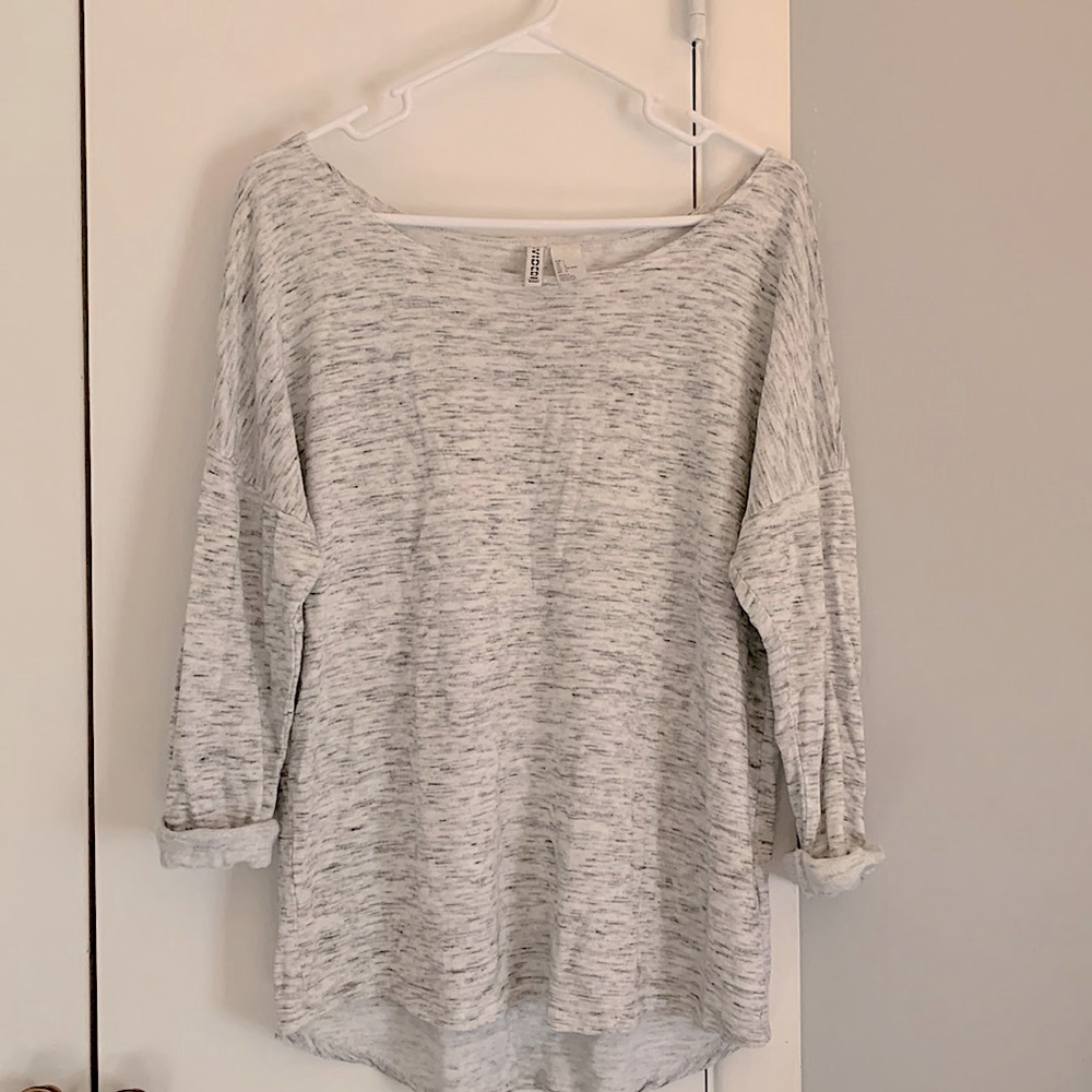 H&M Basic Heather Gray Top, Large